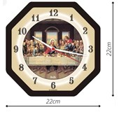 Relógio De Parede Oitavado Santa Ceia Preto